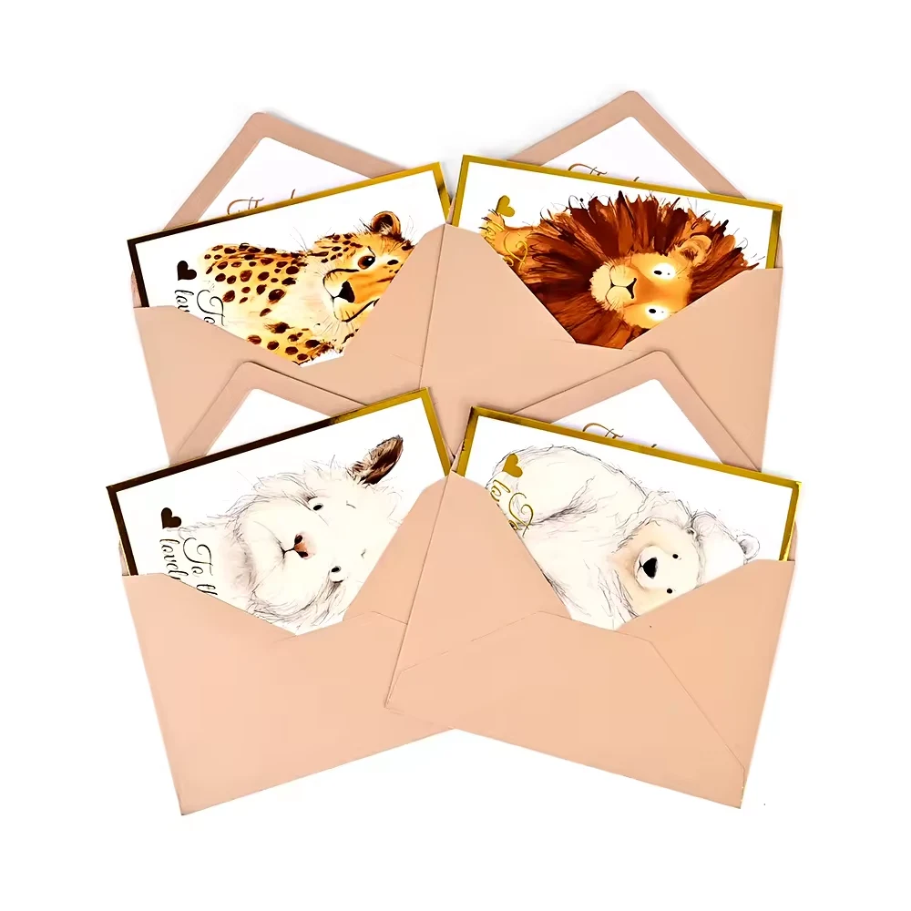 Tiger Lion tryckta gratulationskort